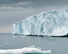 Load image into Gallery viewer, image of the massive glacier ice walls at Nordaustlandet, in Svalbard Norway