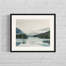 Load image into Gallery viewer, framed image of the morning mist at Chilko Lake
