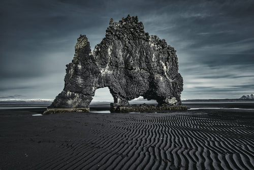 famous sea stack in iceland